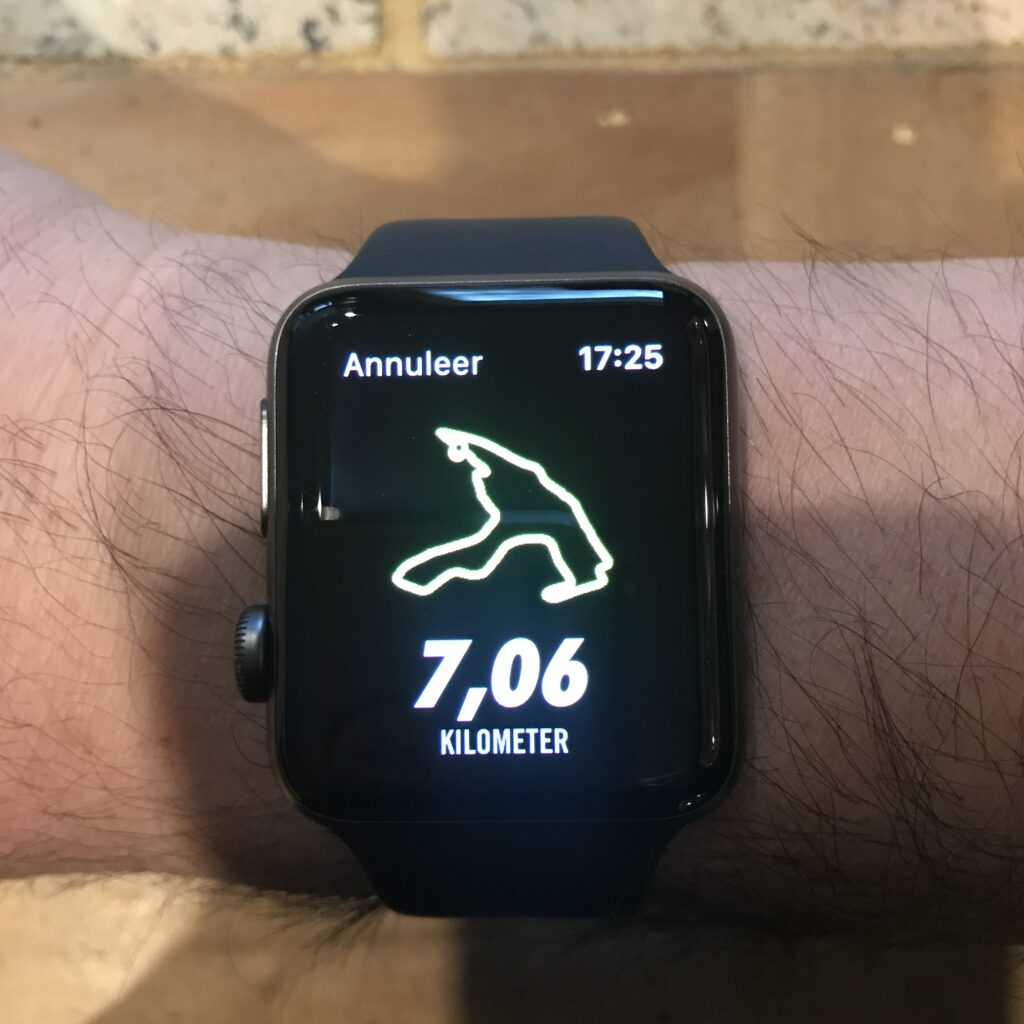 Apple Watch met hardloopcircuit van Spa-Francorchamps.