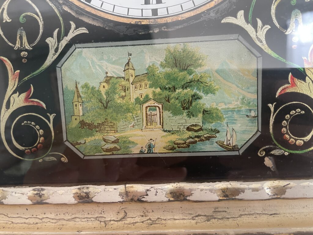 Schilderij op klok